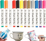 Nurila portselanist markerid, n&otilde;udepesumasinas pestavad, 12 v&auml;rvi keraamika v&auml;rvimise komplekt, keraamilised markerid, n&otilde;udepesumasinas pestavad, keraamilised markerid kividele, maalile, klaasile, puidule, metallile, l&otilde;uendile, isetegemise k&auml;sit&ouml;&ouml;