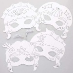 Baker Ross Fe188 Merineitsi mask t&uuml;drukutele v&auml;rvimiseks - 10 tk pakis, laste maskide meisterdamise komplekt v&auml;rvimiseks ja kaunistamiseks, ideaalne laste s&uuml;nnip&auml;evaks, 22 cm, valge