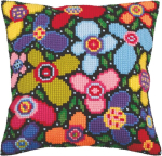 Collection D'art Flower Glade ristpistes padjakomplekt, puuvill, mitmev&auml;rviline, 40 x 40 cm