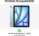 Klaviatuur ipad air 11 2025 m3/2024 m2 jaoks koos puuteplaadiga, kaitse&uuml;mbris pliiatsi hoidjaga, &uuml;mbris bluetooth magnetilise qwertz valgustusega klaviatuuriga ipad air 7./6. p&otilde;lvkonna 11-tollise m3/m2 jaoks, purple - lighting