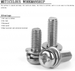 Yofasen 10/20 tk roostevabast terasest lameda peaga masinkruvide komplekt - M5 lame ristpeaga kruvide komplekt Phillips metallkruvid seibiga, kinnituskruvid, M5 x 10 x 10/20 tk