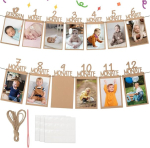 Seinale riputatav fotob&auml;nner, fotogirland, s&uuml;nnip&auml;evakaunistus 1 aasta, esimene beebikaunistus, kingitus, 1&ndash;12 kuu beebi s&uuml;nnip&auml;evaks, t&uuml;drukute pidu, beebipildid, poiste girlandi s&uuml;nnip&auml;ev