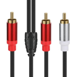Lokeke rca male kuni 2 rca male kaabel 0.3m kullatud rca kuni 2 rca helikaabel y adapter tahvelarvutitele, mp3-le, hifi stereole, k&otilde;laritele (male to male)