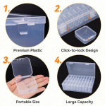 Qichan helmeste hoiukarp, 30 v&auml;ikest helmestekarpi ja 1 suur hoiukarp, v&auml;ikesed osad kaanega, l&auml;bipaistev plastik, v&auml;ikesed hoiukarbid pillidele, ehetele, k&auml;sit&ouml;&ouml;tarvetele