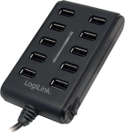 Logilink 10 pordiga usb 2.0 hub sisse/v&auml;lja l&uuml;litiga