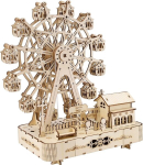 Ferris Wheel puidust pusle, Observation Wheel 3d puidust pusle t&auml;iskasvanutele, Magic Wood k&auml;igukastiga - Diy puidust pusle mudelikomplektid k&auml;sit&ouml;&ouml;komplektid s&uuml;nnip&auml;eva / j&otilde;ulukingiks