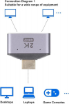 Hdmi splitter, 1 sisend 2 v&auml;ljundiga 2k 60hz kahesuunaline hdmi adapter, toetab 8 gbps andmeedastust s&uuml;learvuti splitter pc arvutile, xboxone'ile, ps3-le