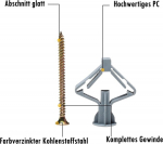 Maexus 50 t&uuml;&uuml;blit ja kruvi, kipsplaadi t&uuml;&uuml;blid ja kruvide komplekt, &otilde;&otilde;nes t&uuml;&uuml;blid, seinakontaktid, seinakontaktid ja kruvide komplekt kronsteinide ja kappide paigaldamiseks