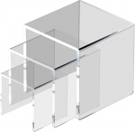 Maoxintek l&auml;bipaistev akr&uuml;&uuml;lvitriin, akr&uuml;&uuml;lalus ehtedisplei jaoks, poeakna valgustid ehete, kookide, magustoidalaua kaunistamiseks (3x3x3, 4x4x4, 5x5x5)