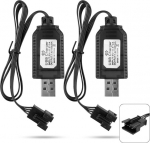 YUNIQUE GREEN-CLEAN-POWER &ndash; 2x USB laadijat LiPo 7.4V 2S akudele (SM-4P pistik) &ndash; LED indikaator, &uuml;lelaadimise kaitse