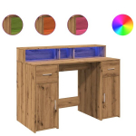 kirjutuslaud，arvutilaud LED-tuledega, k&auml;sit&ouml;&ouml;tamm, 120x55x91 cm, tehispuit CFE1658315
