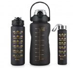 &Otilde;nnelikud inimesed 3 &uuml;hes motiveeriva veepudeliga, spordipomp, mustad v&auml;rvid - 3tk korpused