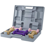 Hantlikomplekt, 6tk komplekt, terasest hantlid, kaalud 1kg, 1,5kg, 2kg, Rosa+Violett+Kaffee