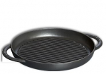 STAUB &uuml;mmargune kahe sangaga malmist grillpann 40511-521-0 - must 30 cm, must
