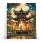 Numbritega maalimise komplekt 40x50 cm, Tempel m&auml;gedes, v&auml;rvikas, MG2505e