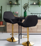 Baaritool Braga Kuldne Kunstnahk, Juoda