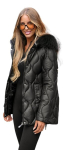 Naiste musta v&auml;rvi musta karusnahaga jakk Mona JS/5M3226/392B-64600-XL