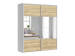 Riidekapp Black Red White Flex, 240x200x66 cm, valge/pruun