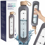 AquaFloow klaasist veepudel motiveeriv veepudel 1000ml 1l + &uuml;mbris
