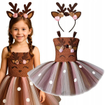 Bambi Deer kost&uuml;&uuml;m kaunistatud Tutu kleit Band Halloween Ball Set