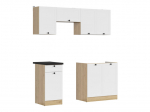 6-os dalių virtuvės baldų komplektas Black Red White Junona Line, baltos/smėlio spalvos