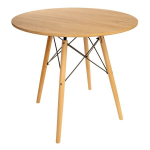 &Uuml;mmargune laud, Begryf, 80x80x72, heledast puidust, skandinaavia stiilis, naturaalne