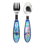 2-t&uuml;kine s&ouml;&ouml;giriistade komplekt - THERMOBABY - LILO & STITCH - Kahvel + lusikas - Roostevaba teras