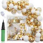 &Otilde;hupallivanikute komplekt erinevateks pidustusteks LIVMAN 053 koos &otilde;hupallipumbaga, 120 tk