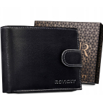 Meeste naturaalnahast rahakott Rovicky, must