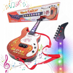 Punane kitarr lastele valgusefektiga Happy People Andy