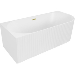 Vann Mexen Gia, vasakpoolne, 170 x 80 cm, White matt + Brushed gold &uuml;levool