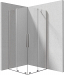 Ruudukujuline Du&scaron;ikabiin Deante Prizma KPNFP09P09, 90x90 cm, Brushed steel