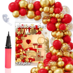 &Otilde;hupallivanikute komplekt erinevateks pidustusteks LIVMAN 063 koos &otilde;hupallipumbaga, 120 tk