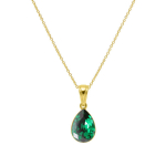 Naiste kaelakee DiamondSky "Crystal Drop (Emerald)" Preciosa kristallidega, Golden