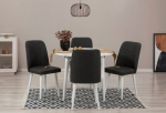 I&scaron;plečiamas pietų stalas ir kėdės (5 vienetai) Vina 1053 - White, Anthracite