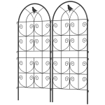 Metallist trelliselementide komplekt (2 tk) maasse torgatav, roostevaba ronimisabi linnukujundusega ronitaimedele 50x120 cm, must