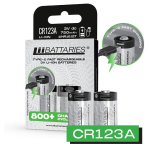 Liibattaries v&otilde;imas liitium-ioon aku cr123a usb-c 2tk. 750