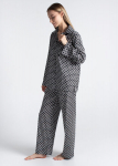 Siidist pidžaama NOIRE 5903/050 Giulia, v&auml;rv white/twilight teal rhomb
