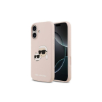 Karl Lagerfeld iPhone 17 &uuml;mbris vedela silikooniga ja kahe otsikuga, MagSafe, roosa