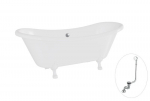 Vann Besco Amelia 190, White+White, sifooniga &uuml;levooluga Klik-klak Chrome