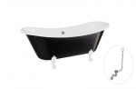 Vann Besco Amelia B&W 190, Black/White+White, sifooniga &uuml;levooluga Klik-klak Chrome