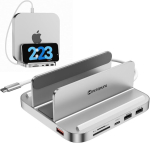 Minisopuru t&auml;iustatud mac mini dokk toetab 10 gbps usb c/a, tf & sd, helipesa, mac mini hub & alus m.2 nvme ssd-ga (ei kuulu komplekti), mac mini m2/m1 jaoks (ei sobi mac mini m4 jaoks)