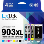 Lxtek 903xl printerikassetid, 903 Xl &uuml;hilduvad Hp 903 printerikassettidega 903, Hp Officejet 6950 printerikassettidele 6960 Officejet Pro 6970 kassetid (must, ts&uuml;aan, magenta, kollane)