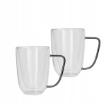 Homla topeltseinaga kruusikomplekt Cembra, l&auml;bipaistev/grafiit, 250 ml, 2-osaline