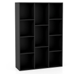 Costway raamaturiiul 11 ​​sektsiooniga Raamaturiiul Kontoririiul Cube riiul 74 x 24 x 106 cm must