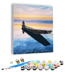 Numbrite j&auml;rgi maal &ndash; &bdquo;Boat in the water&ldquo; komplekt (l&otilde;uend, v&auml;rvid, pintslid), 40&times;50 cm