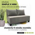 Kahe kohaline lahtik&auml;iv diivan Simple X Mini, Podrez, heleroheline