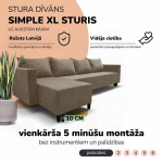 Klassikaline suur nurgadiivan Simple XL Sturis Beež