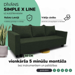 Klassikaline diivanvoodi Simple X Line pesukastiga, Podrez, T&uuml;rkiissinine