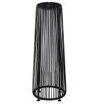 P&auml;ikeseenergiaga t&ouml;&ouml;tav aialamp, v&auml;lilamp, 8-tunnine t&ouml;&ouml;aeg, rotangist v&auml;limus, must, 21,5 x 21,5 x 61 cm